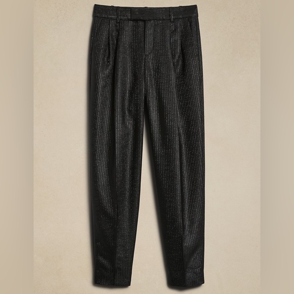 NWT Banana Republic Black Striped Glittery Pants